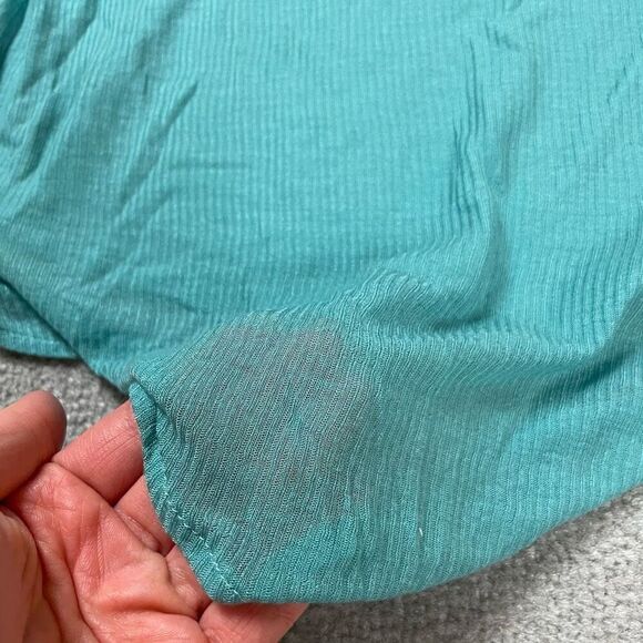 NWOT Wildfox Women’s Small Blue Hi Low Sheer Long Sleeve Top Shirt - Picture 2 of 4